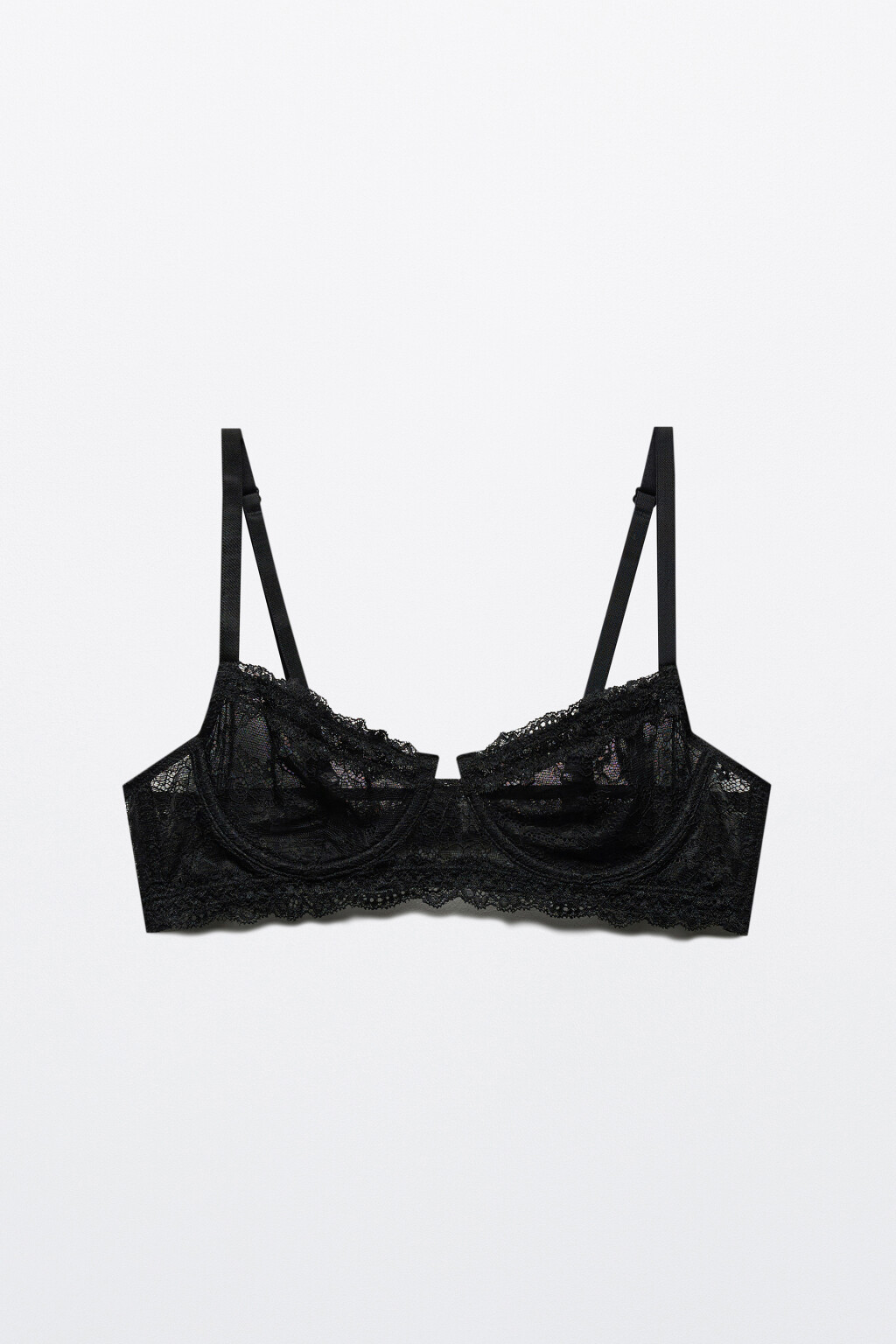 Бюстгальтер-бра кружевной - цвет черный - 5