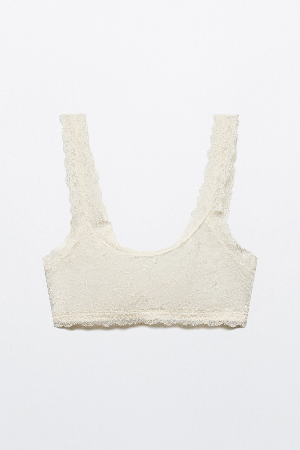 Бюстгальтер-бралетт кружевной - цвет ванильный - 5