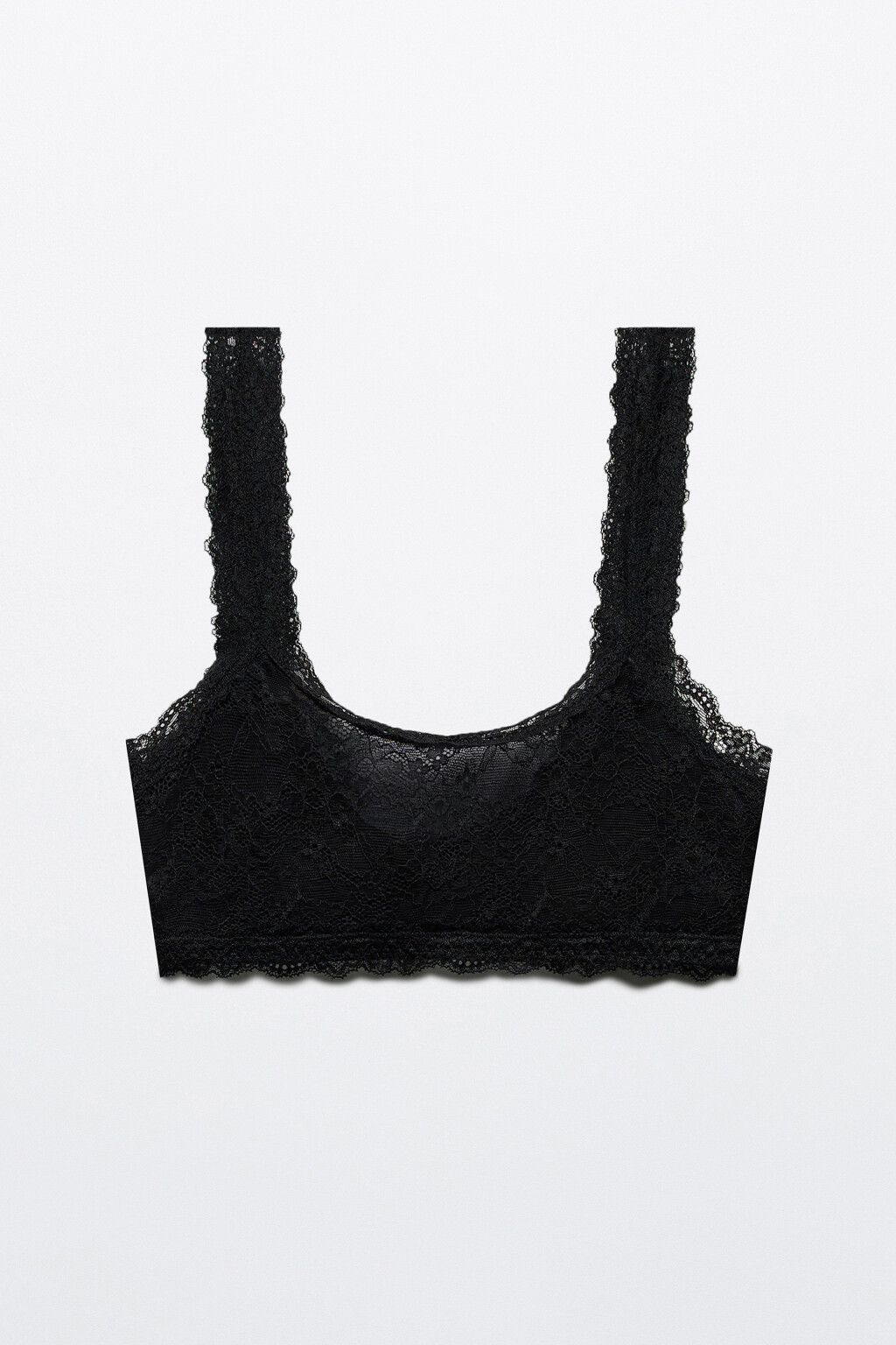 Бюстгальтер-бралетт кружевной - цвет черный - 5
