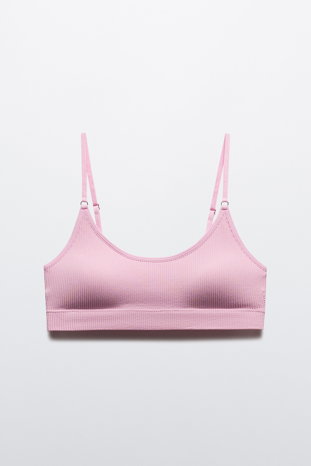 Бюстгальтер-топ бесшовный в рубчик - цвет розовый - 5