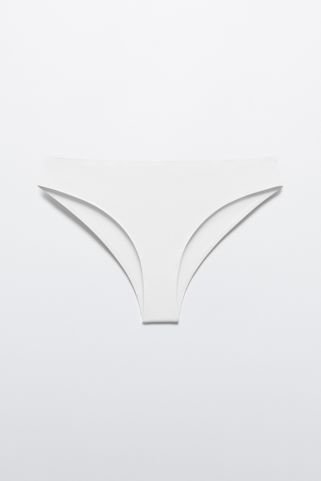 Трусы-слипы в рубчик со средней посадкой - цвет белый - 5