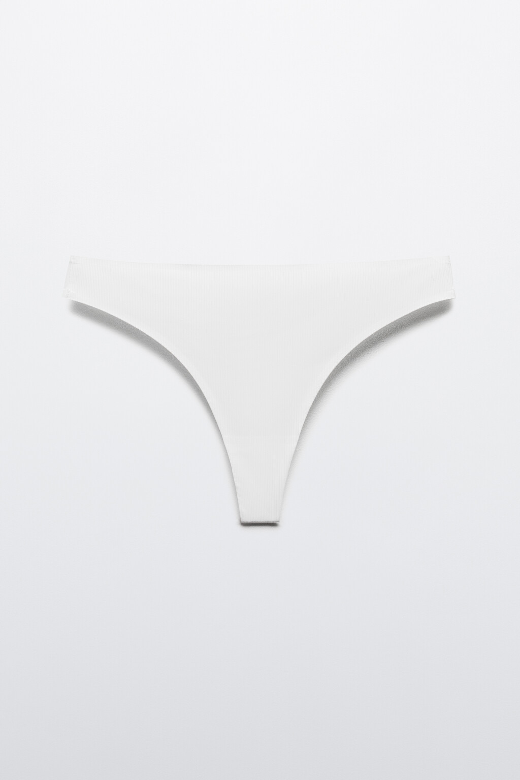 Трусы-стринги в рубчик со средней посадкой - цвет белый - 5