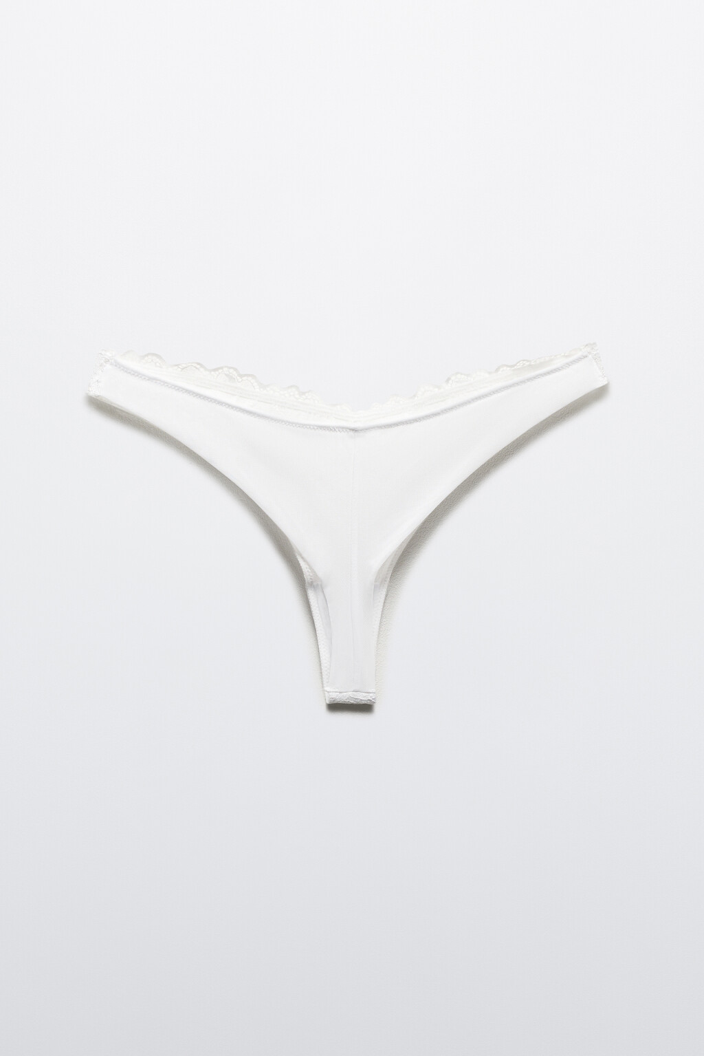 Трусы-бразильяна кружевные - цвет белый - 6