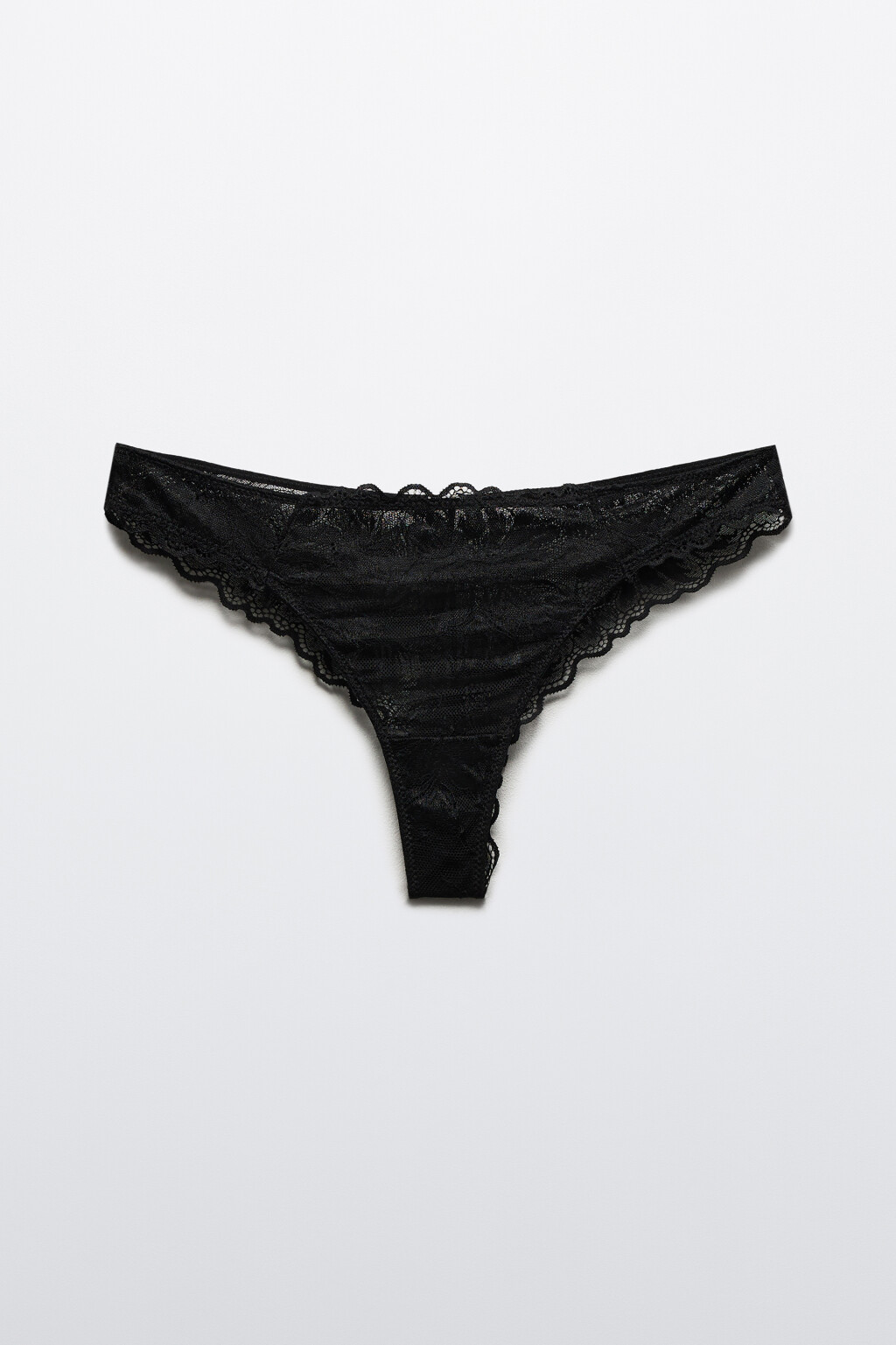 Трусы-бразильяна кружевные - цвет черный - 5