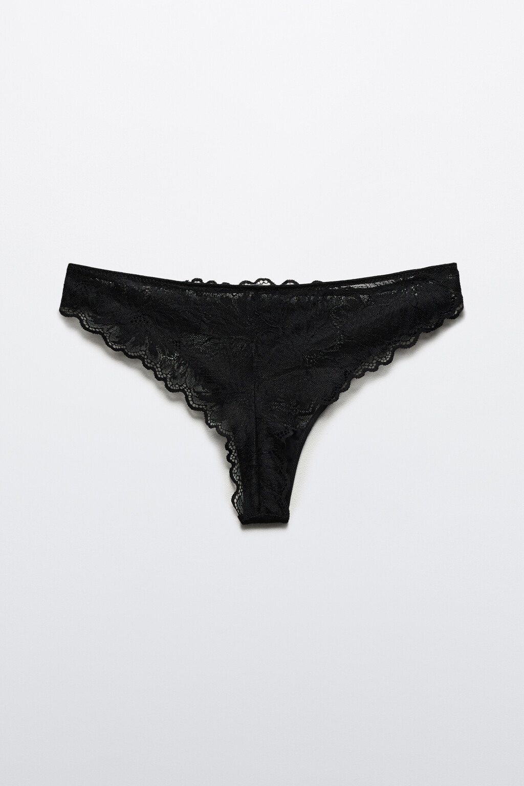 Трусы-бразильяна кружевные - цвет черный - 6