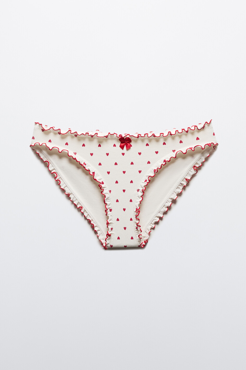 Трусы-слипы в рубчик с принтом - цвет красный - 7