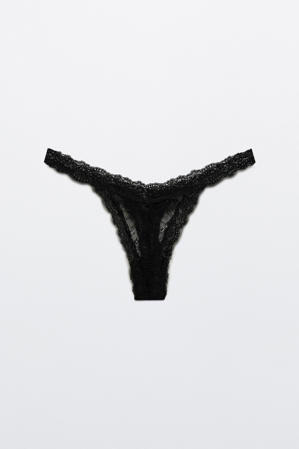 Трусы-стринги кружевные - цвет черный - 5