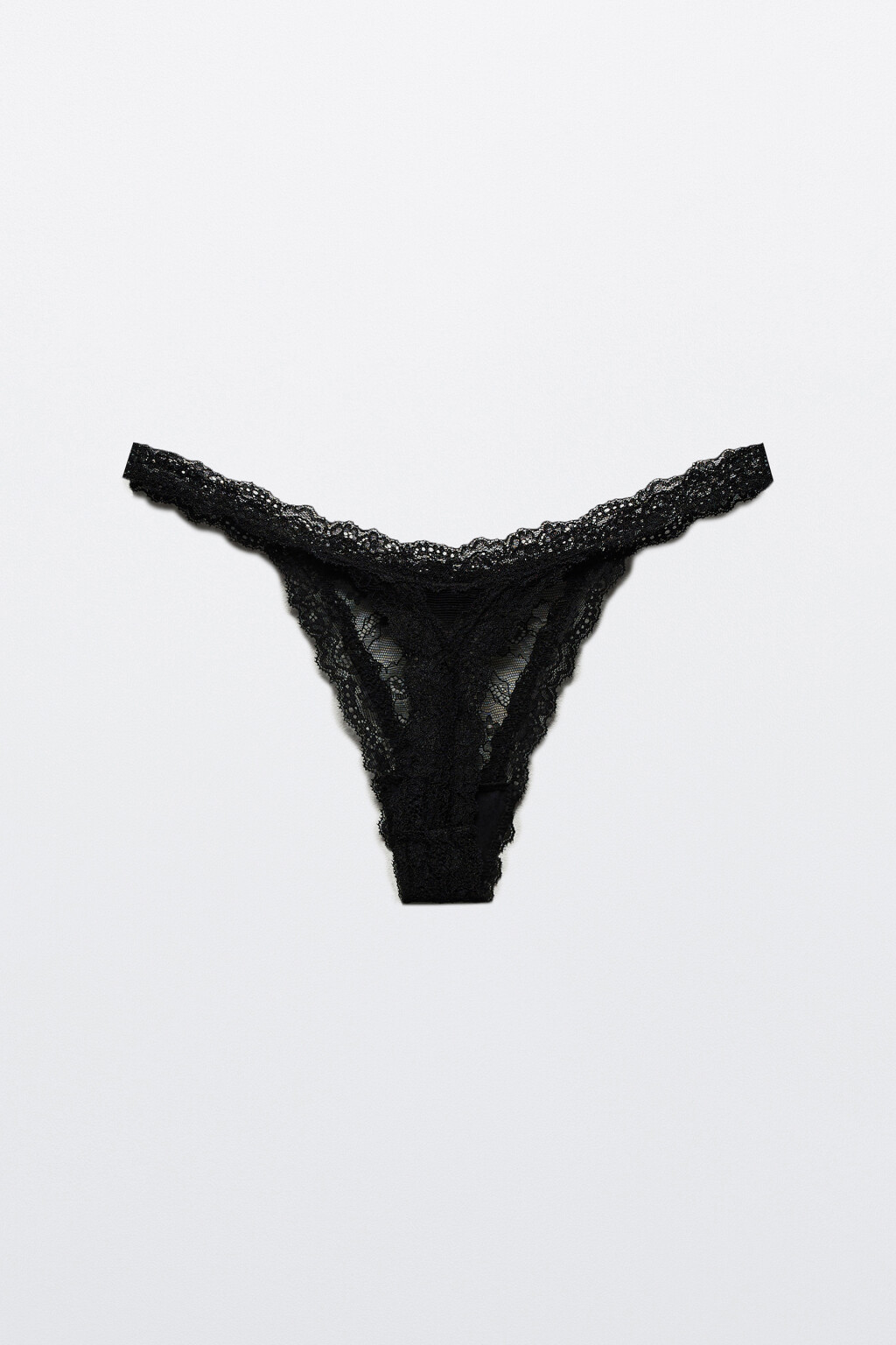 Трусы-стринги кружевные - цвет черный - 6