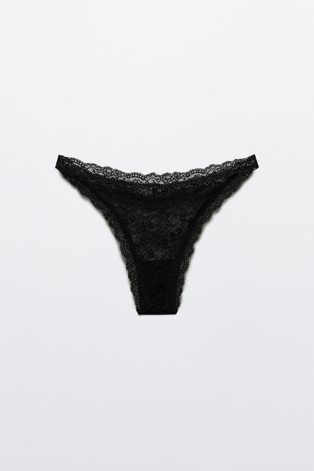 Трусы-бразильяна кружевные - цвет черный - 6