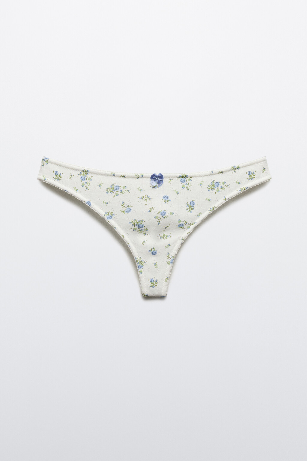 Трусы-бразильяна из хлопкового трикотажа - цвет голубой - 5