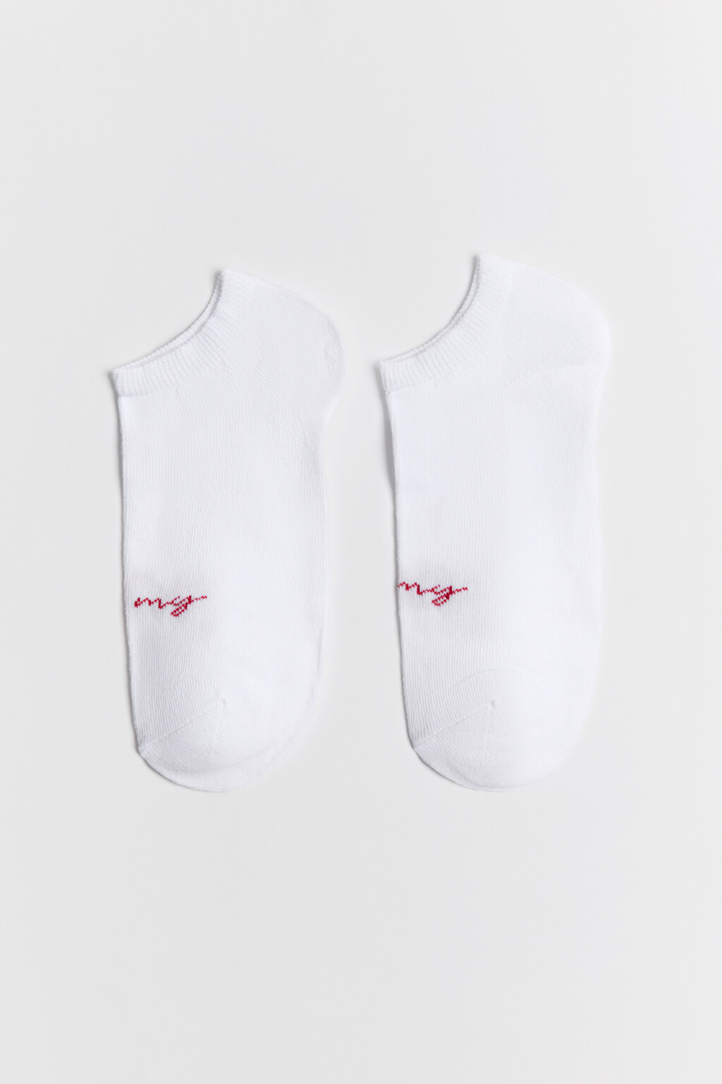 Носки короткие с надписью - цвет белый - 1