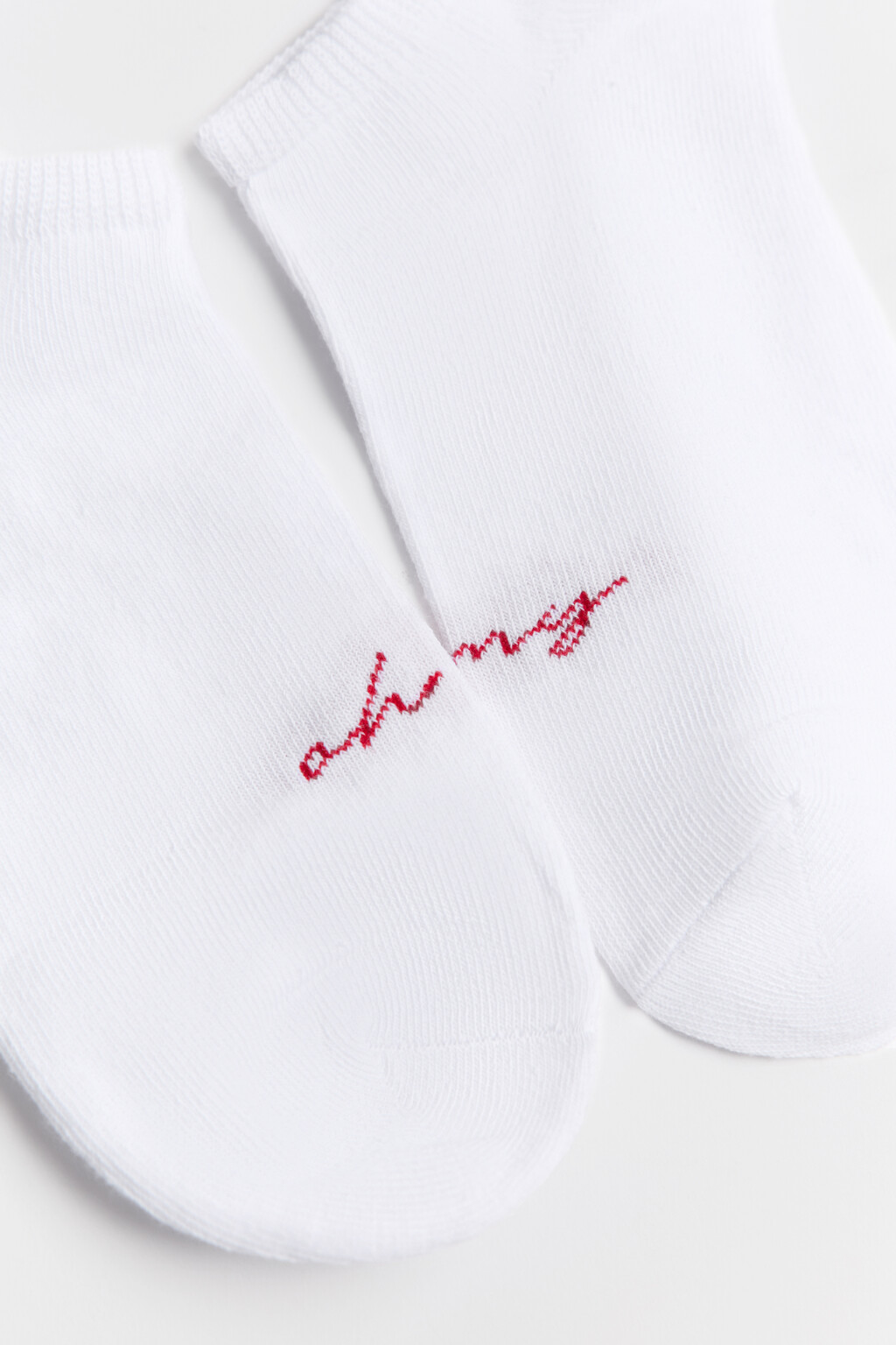 Носки короткие с надписью - цвет белый - 2