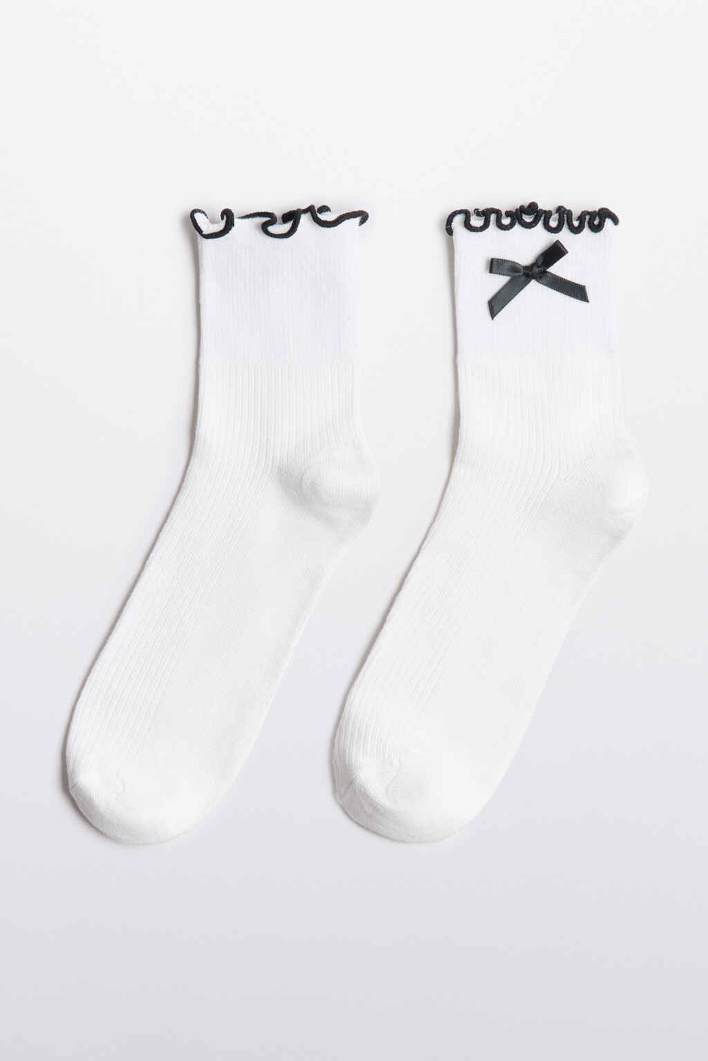 Носки с оборками и бантиками - цвет ванильный - 1