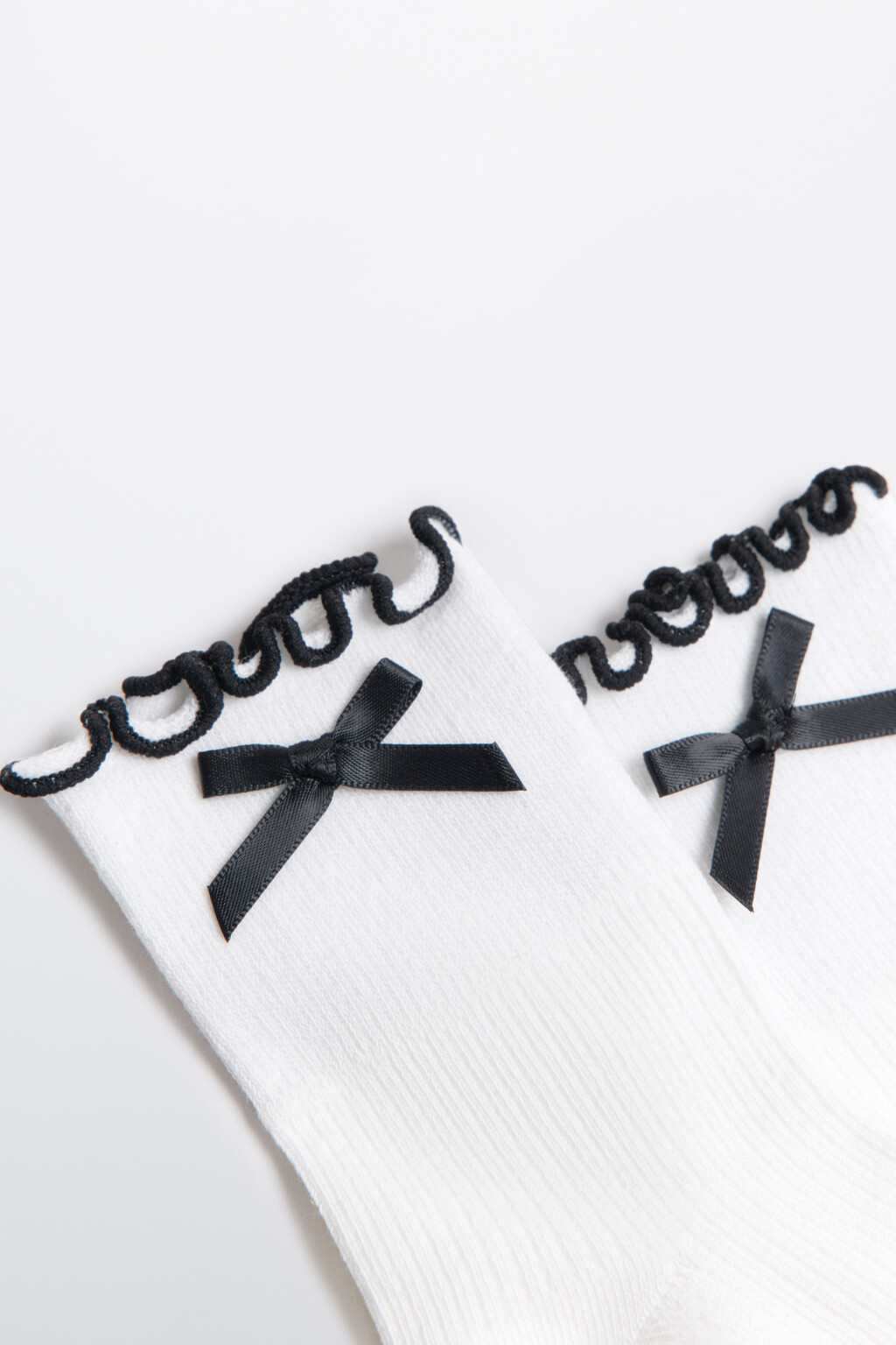 Носки с оборками и бантиками - цвет ванильный - 2