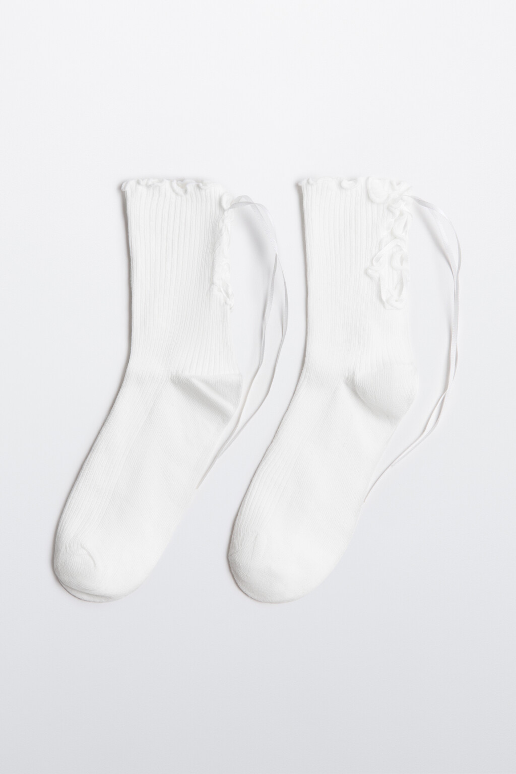 Носки с оборками и ленточками - цвет ванильный - 1