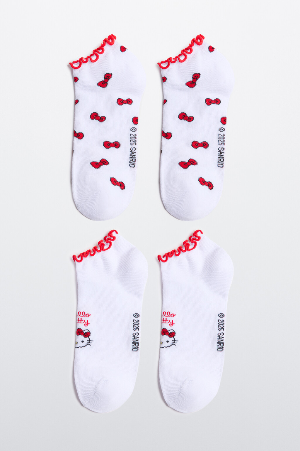 Носки с оборками и принтом (2 пары) - цвет мультиколор - 1