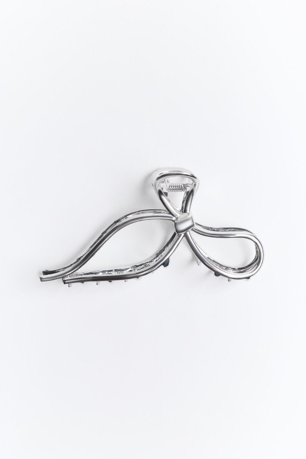 Заколка-краб в виде банта - цвет серый - 1