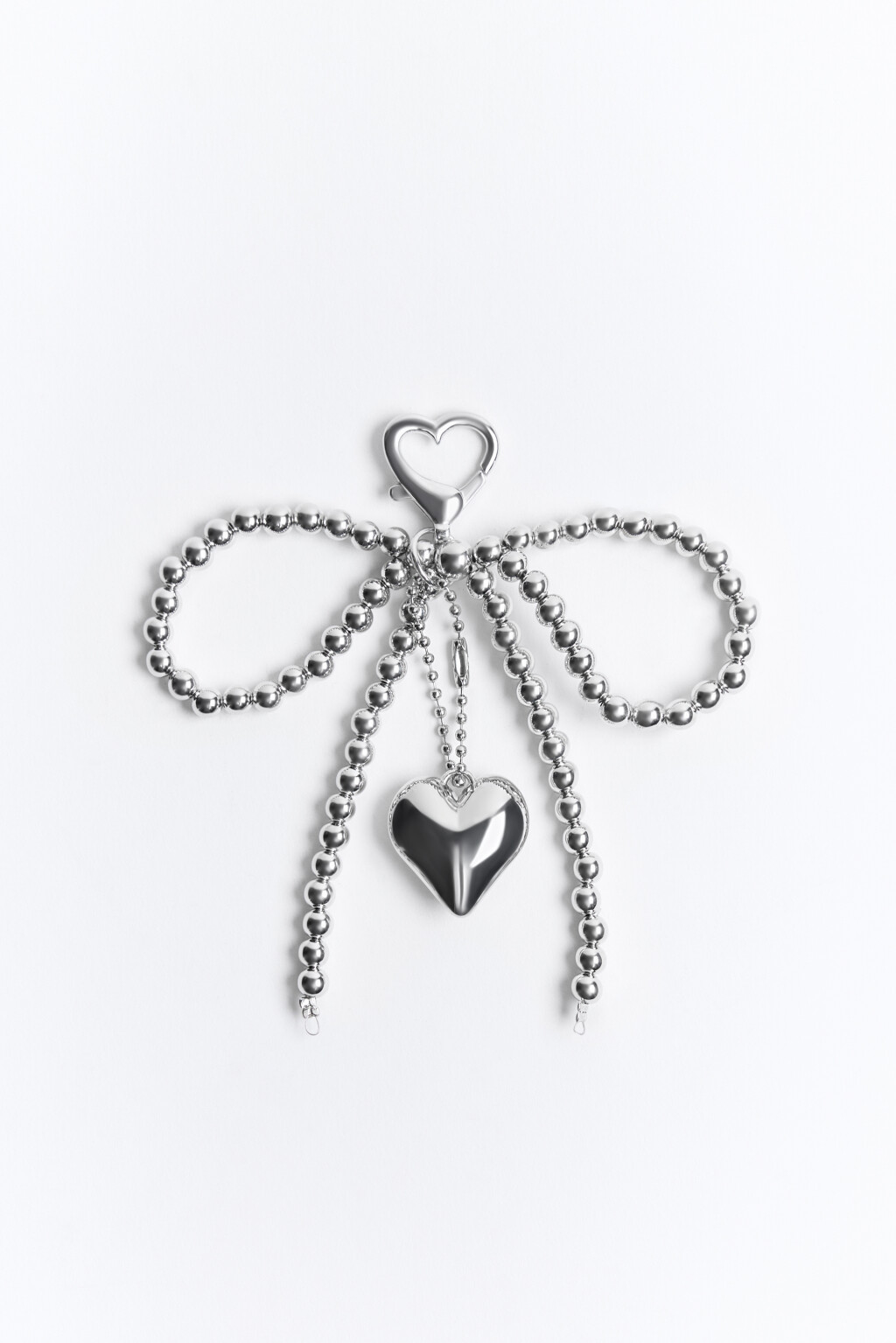 Брелок-обвес с бантом из бусин - цвет серый - 4