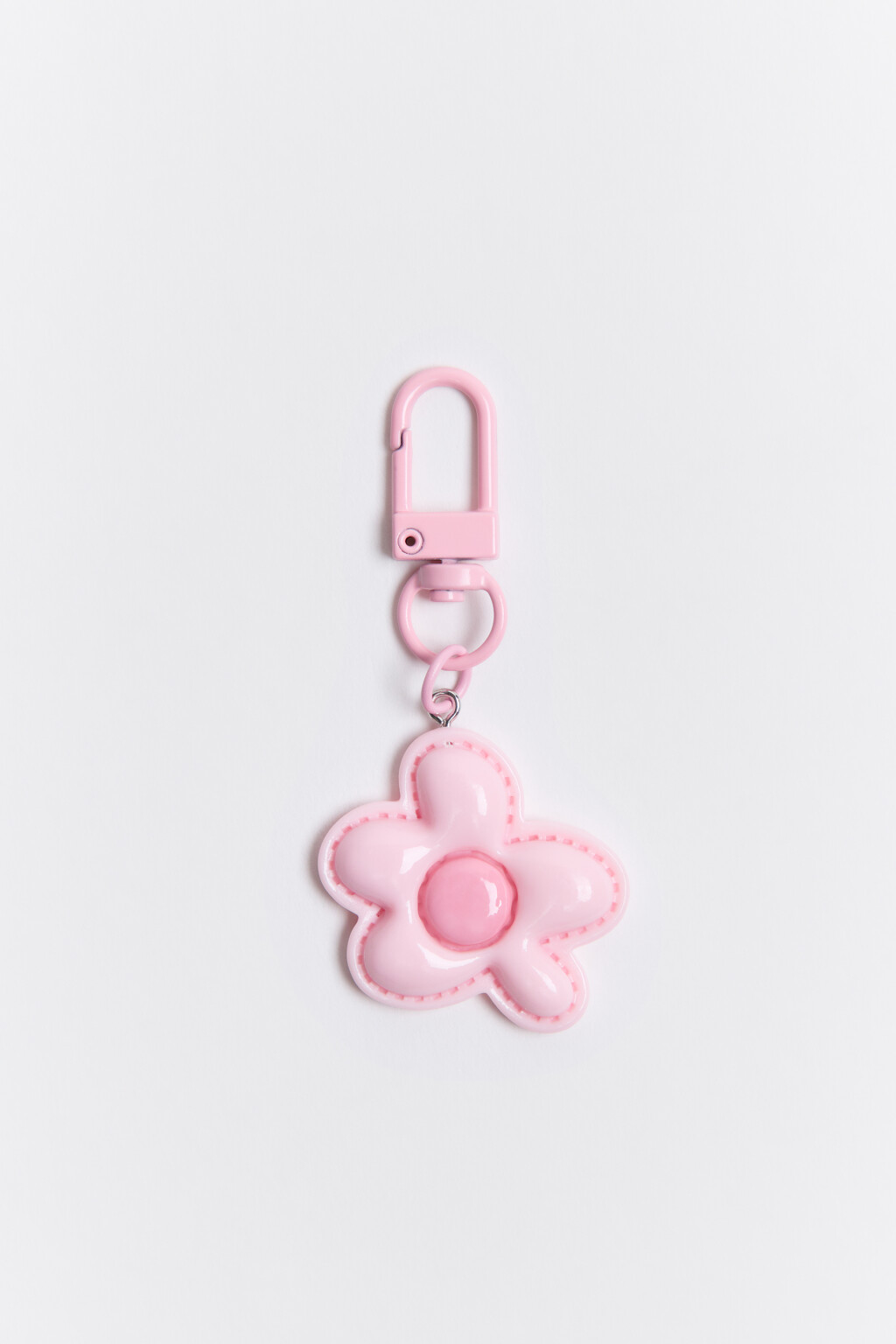 Брелок-обвес с объемным цветком - цвет серый - 1