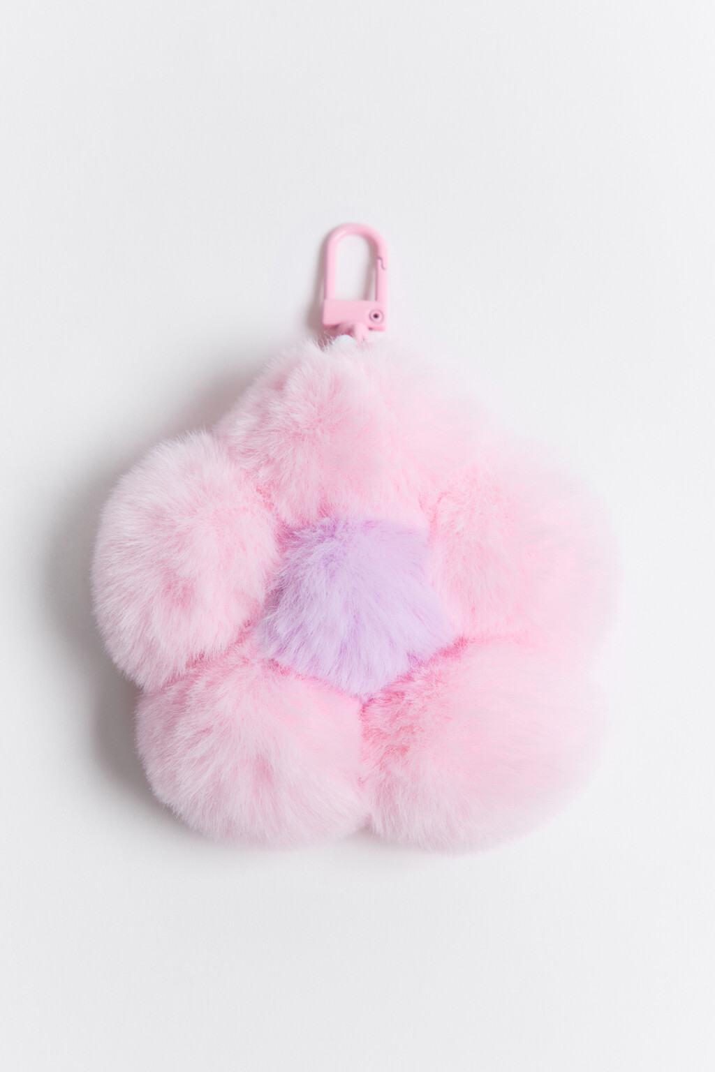 Брелок-обвес в виде пушистого цветка - цвет серый - 1