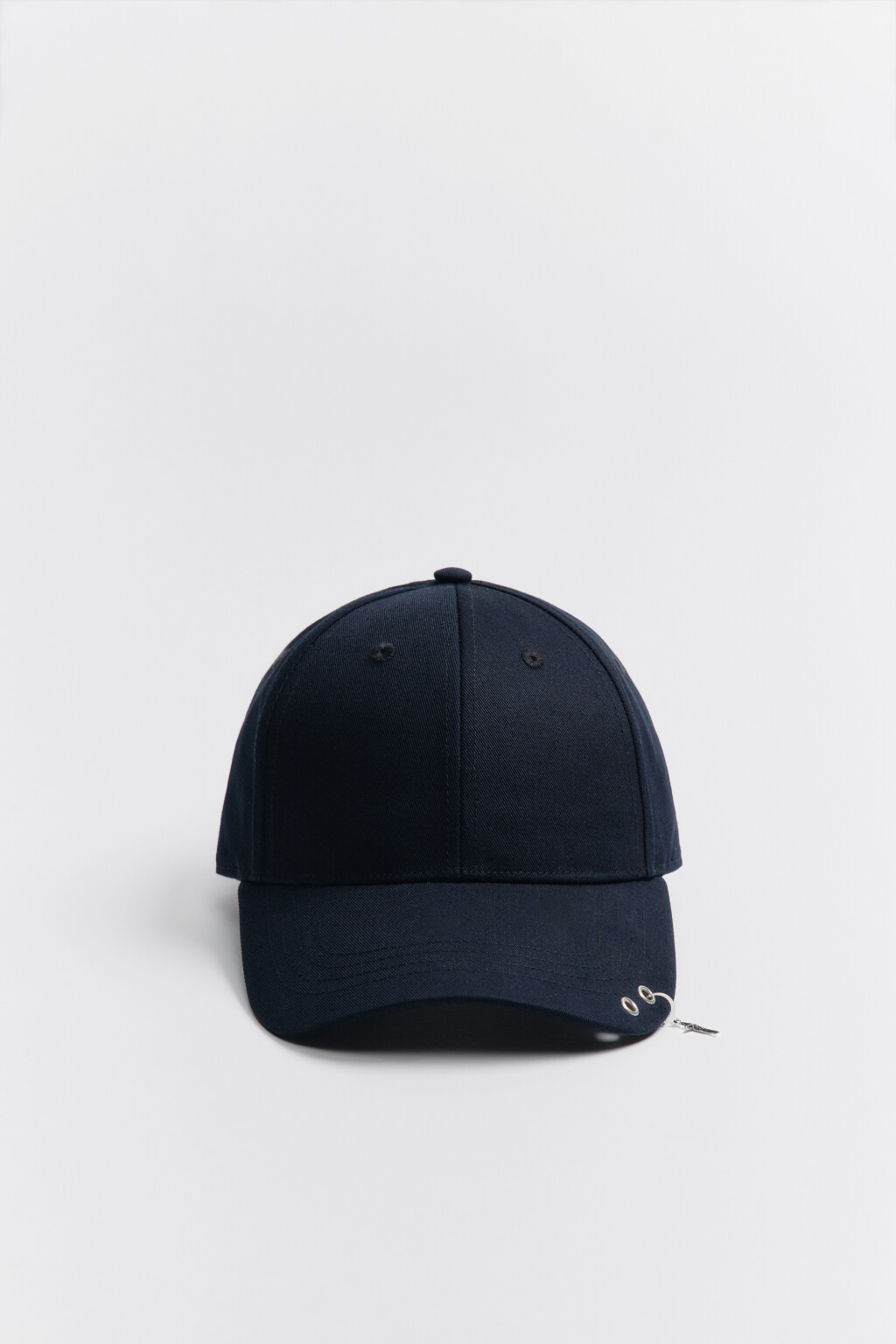 Кепка хлопковая с металлическим пирсингом - цвет черный - 1