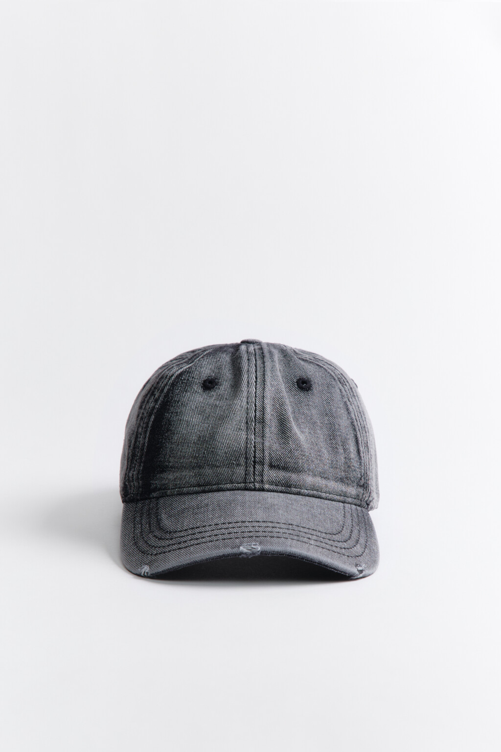 Кепка джинсовая с вареным эффектом - цвет черный - 1