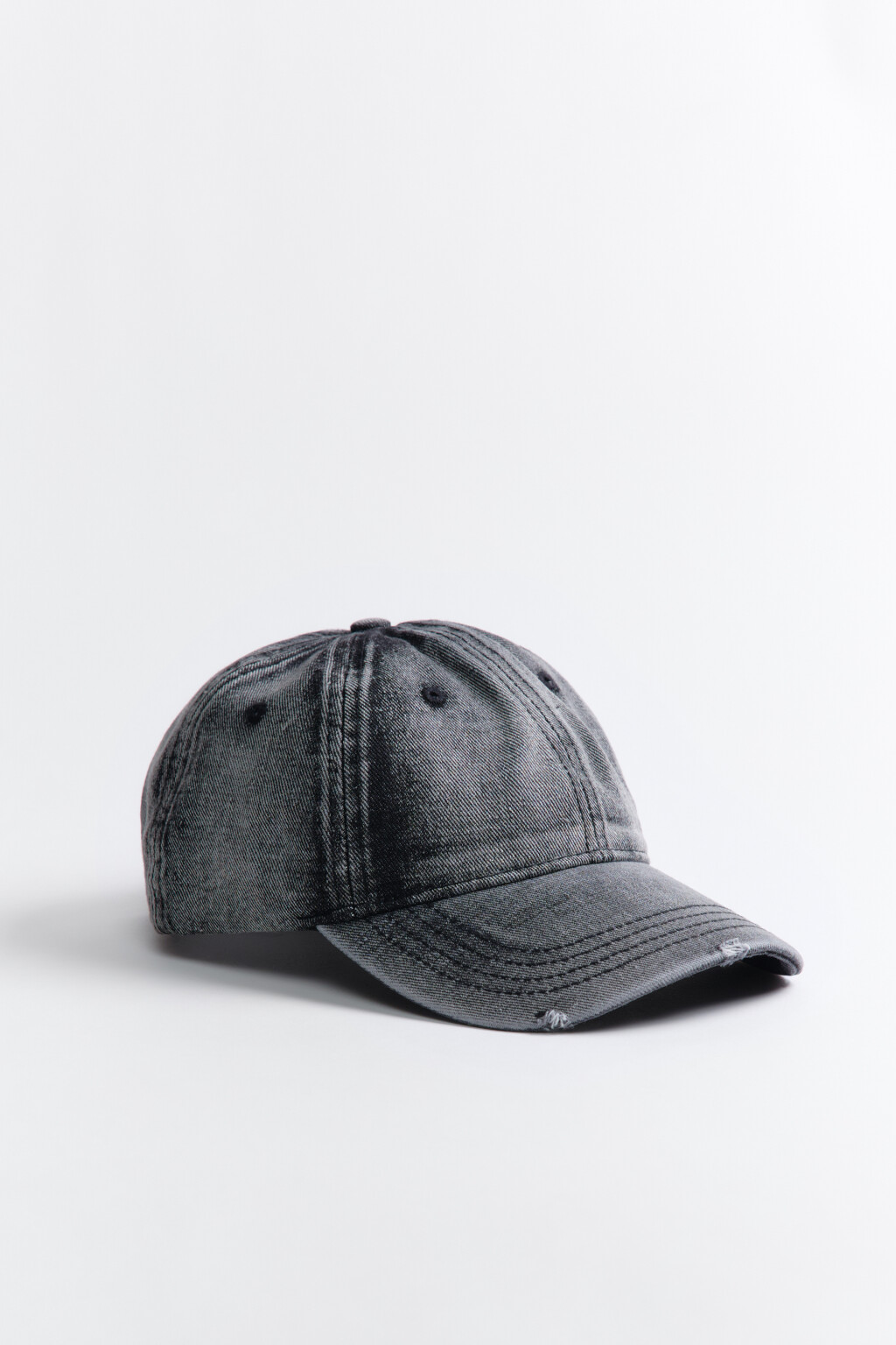 Кепка джинсовая с вареным эффектом - цвет черный - 2