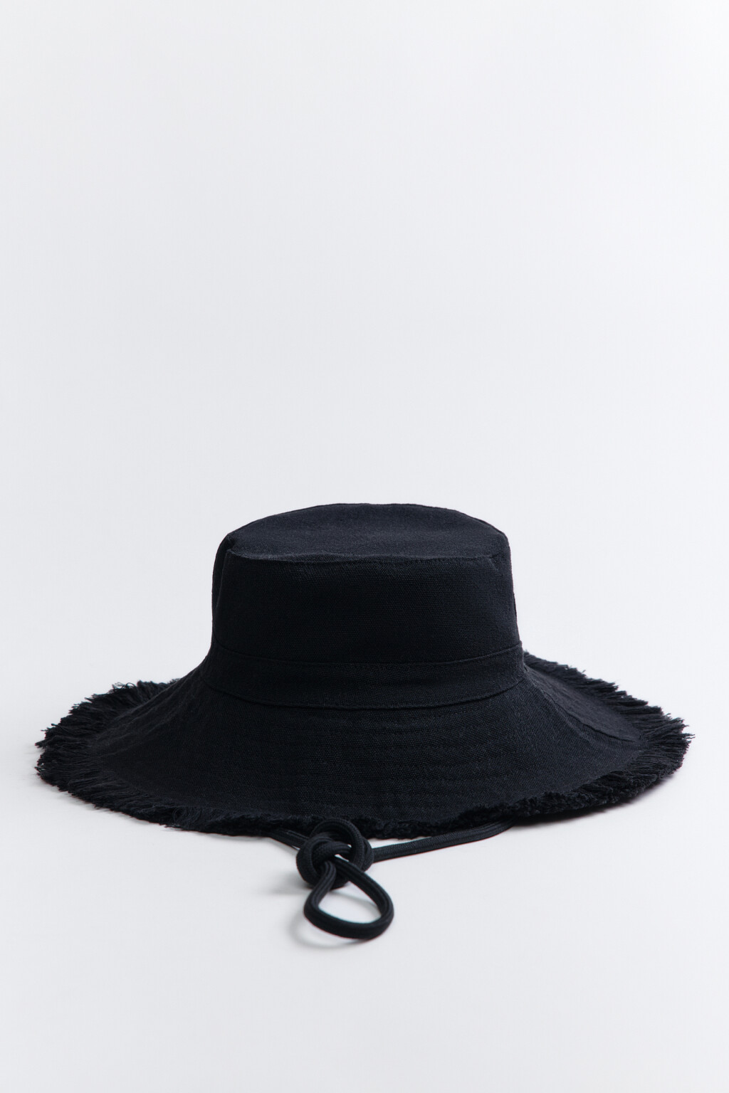 Панама с широкими полями и шнурком - цвет черный - 1