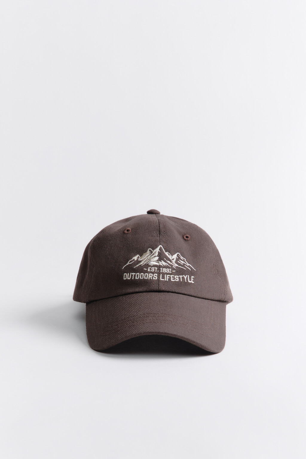 Бейсболка хлопковая с вышивкой - цвет коричневый - 1