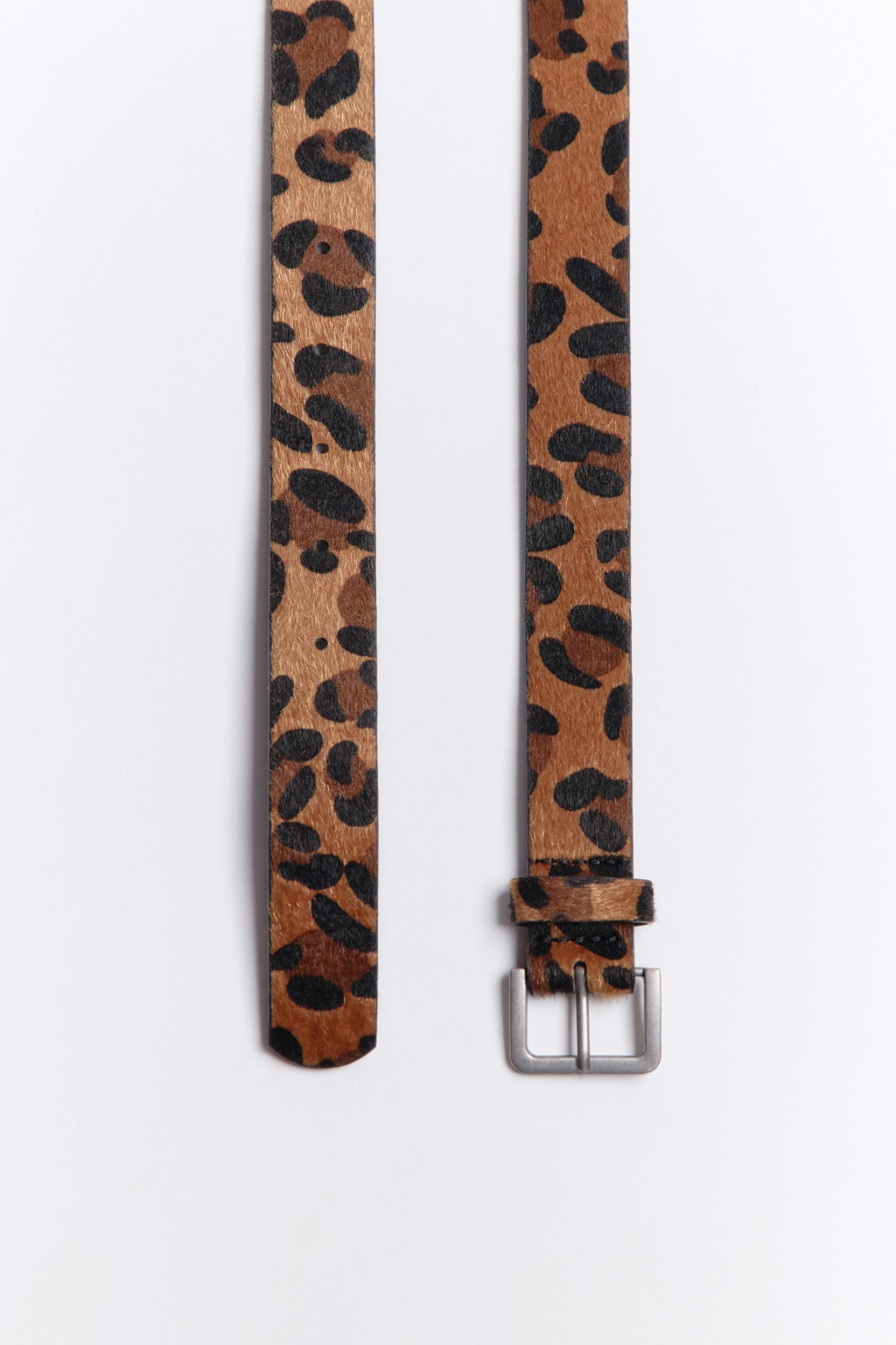 Ремень узкий с леопардовым принтом - цвет коричневый - 3