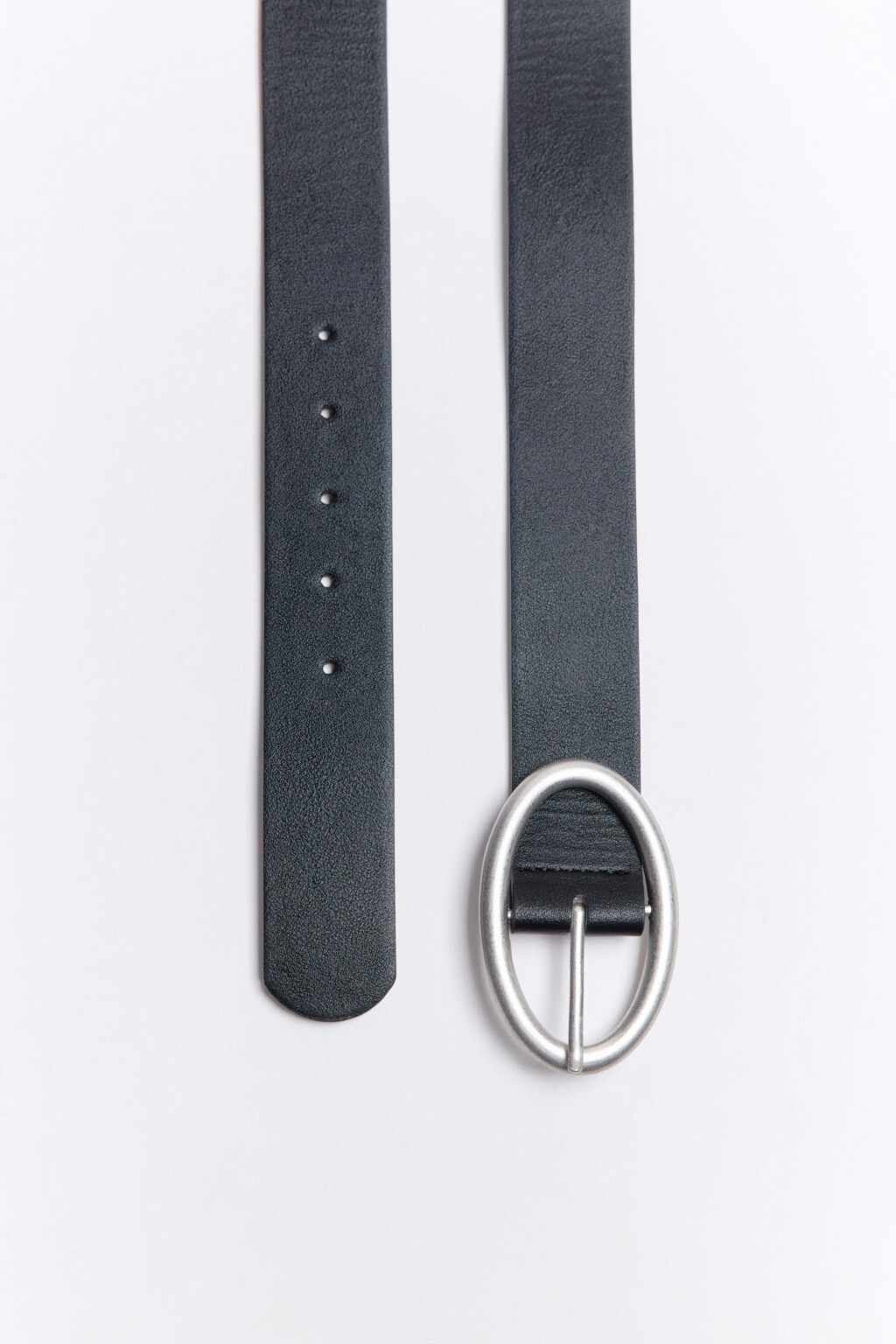 Ремень широкий с овальной пряжкой - цвет черный - 2