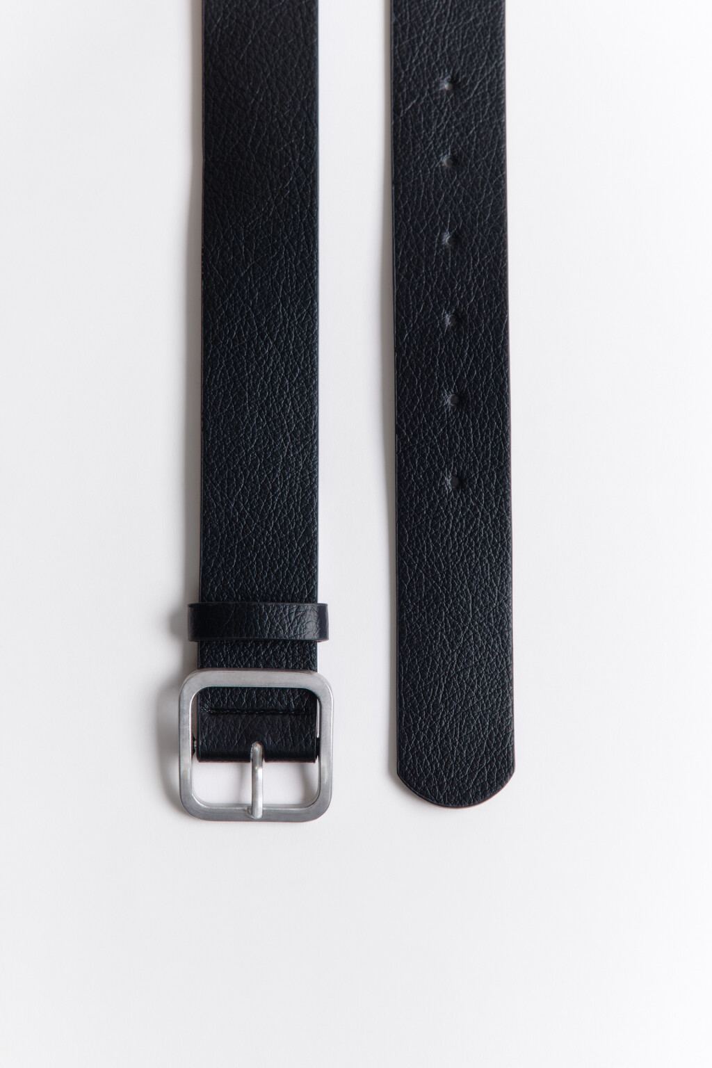Ремень широкий с квадратной пряжкой - цвет черный - 2