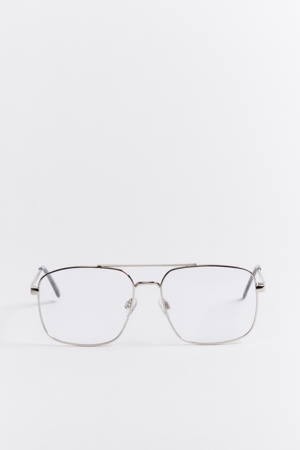 Очки-нулевки в тонкой металлической оправе - цвет серый - 3