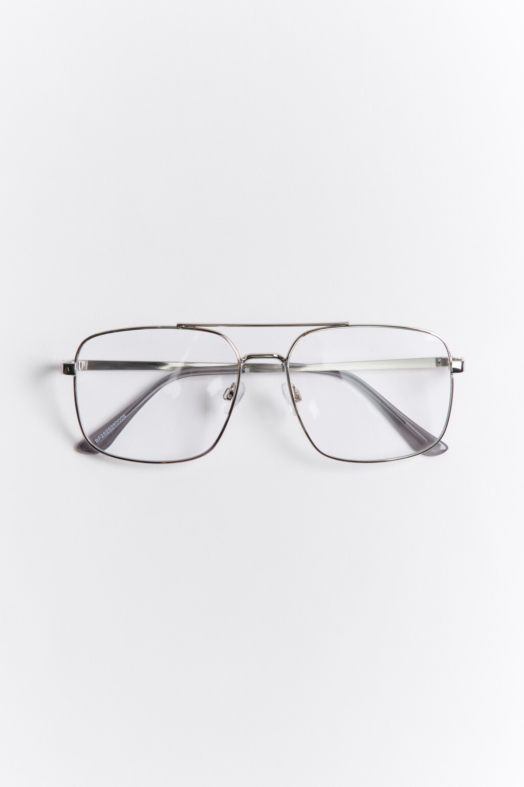 Очки-нулевки в тонкой металлической оправе - цвет серый - 5