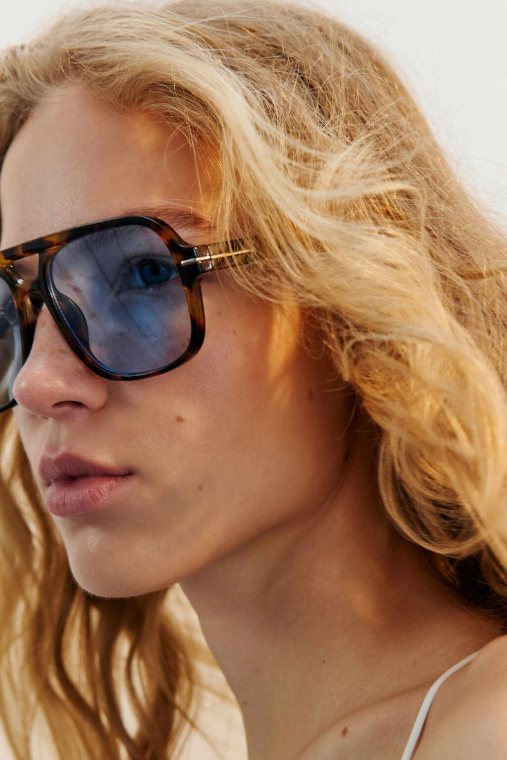 Очки солнцезащитные в леопардовой оправе - цвет голубой - 2