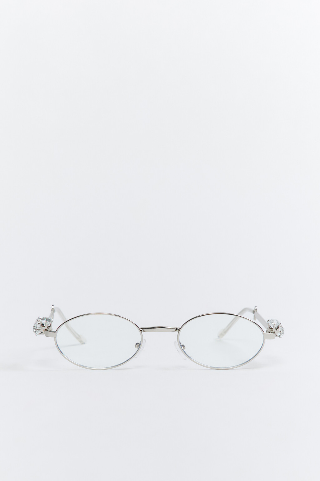 Очки-нулевки со стразами - цвет белый - 1