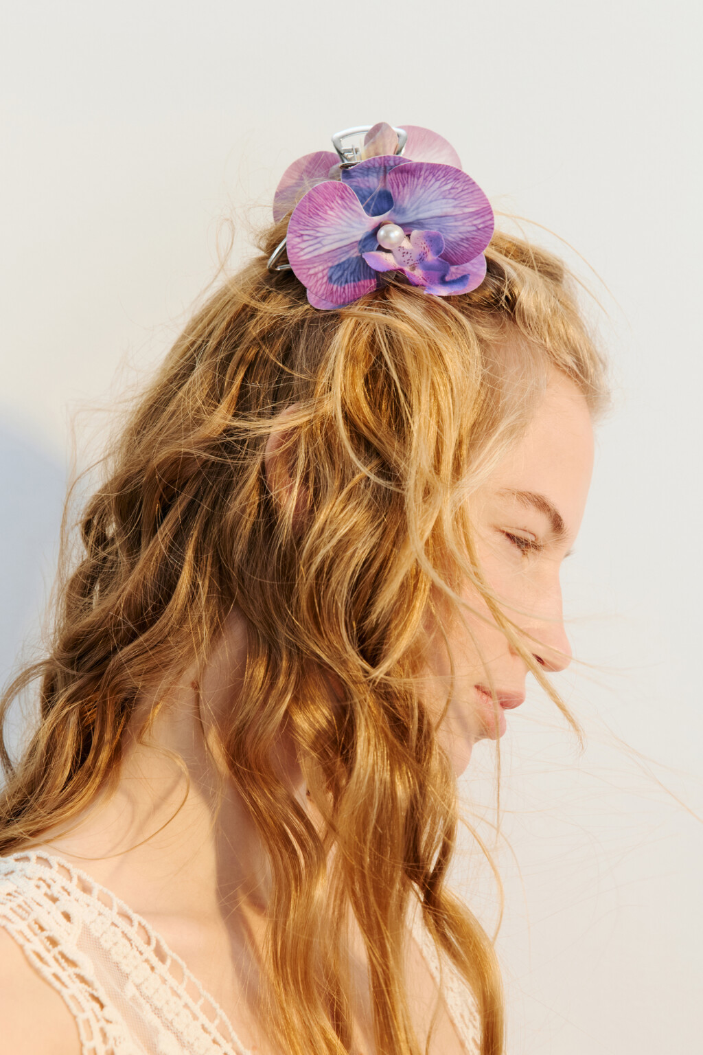 Заколка для волос в виде орхидеи - цвет мультиколор - 1