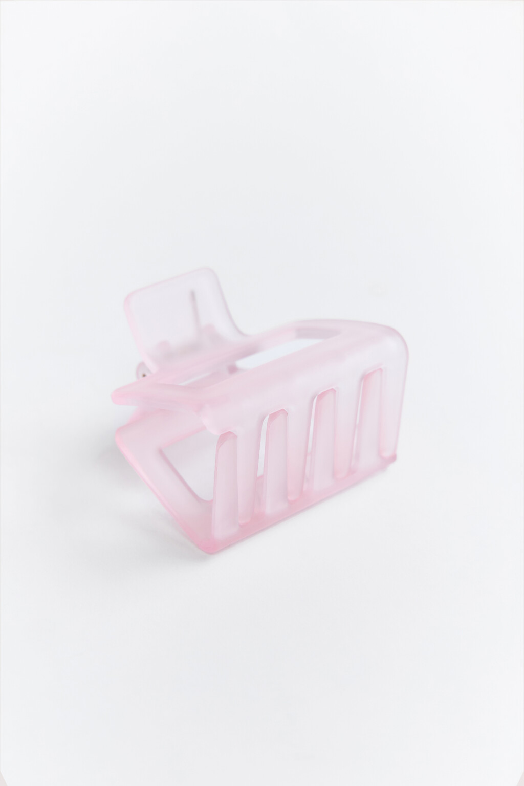 Заколка-краб для волос полупрозрачная - цвет розовый - 2
