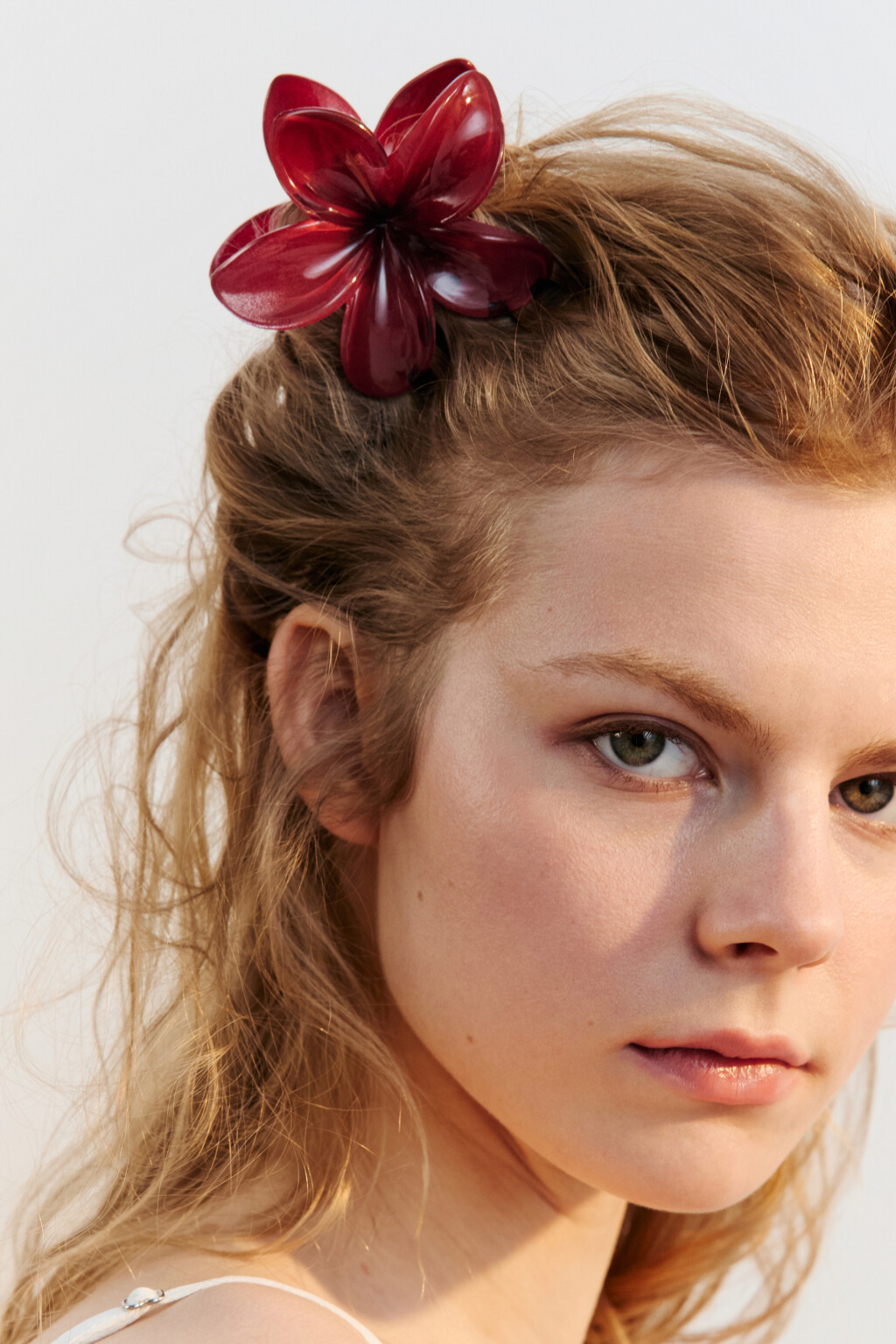 Заколка-краб в виде цветка - цвет мультиколор - 1