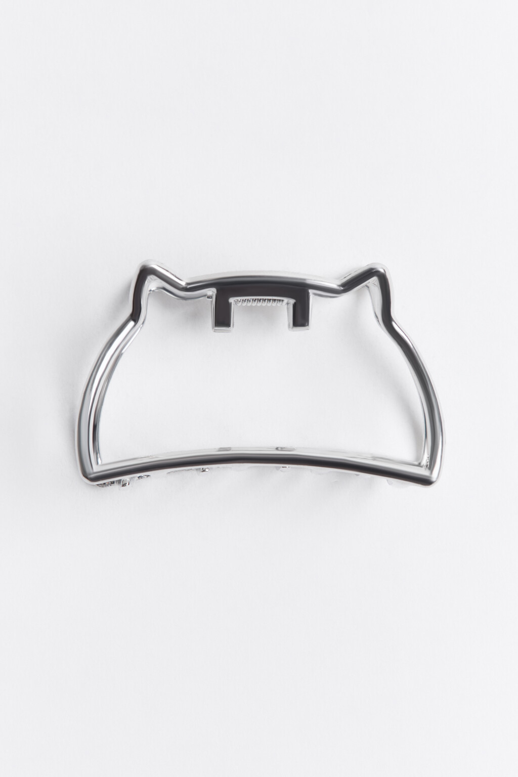 Заколка-краб с кошачьими ушками - цвет серый - 1