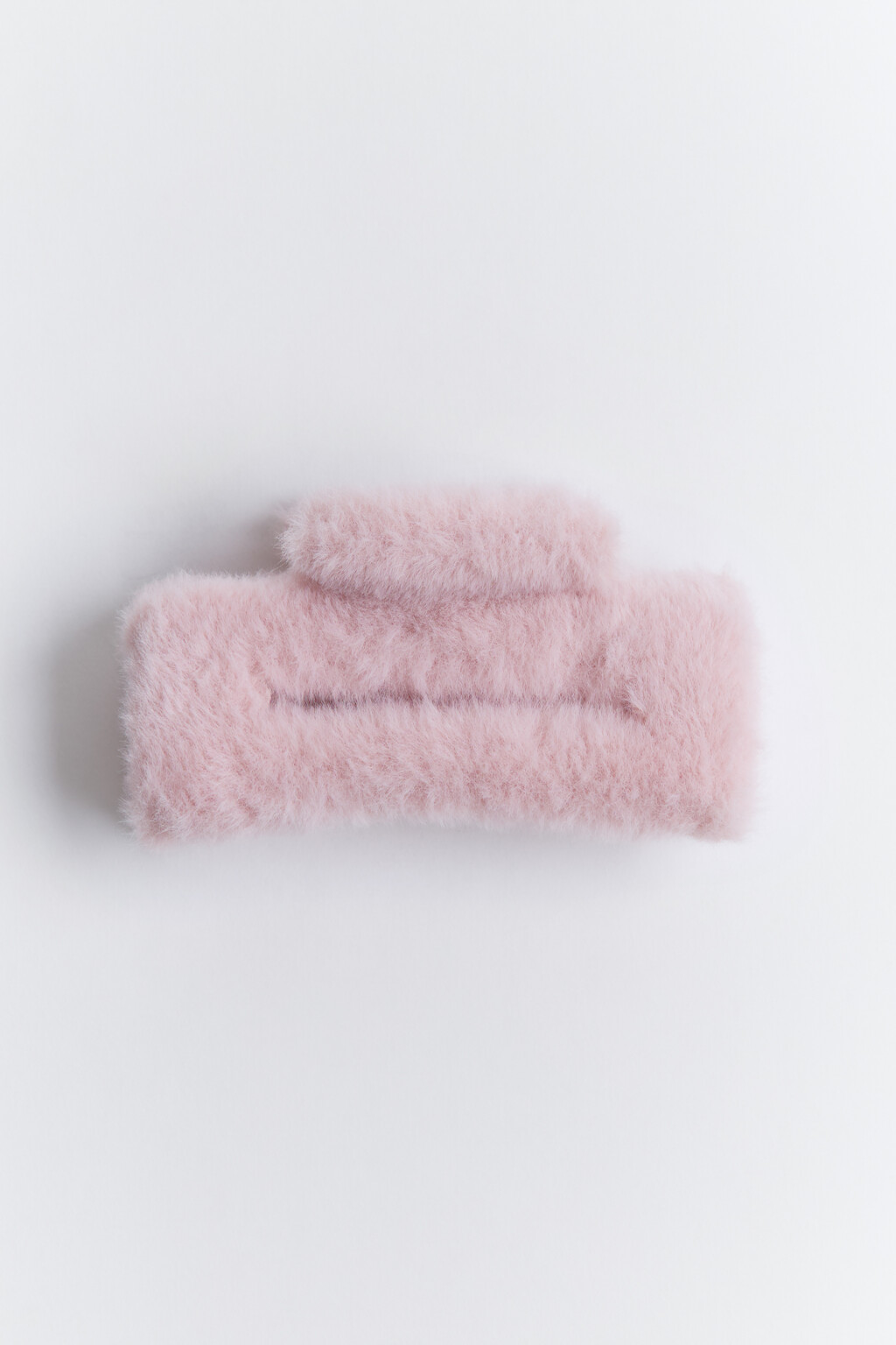 Заколка-краб для волос пушистая - цвет розовый - 1