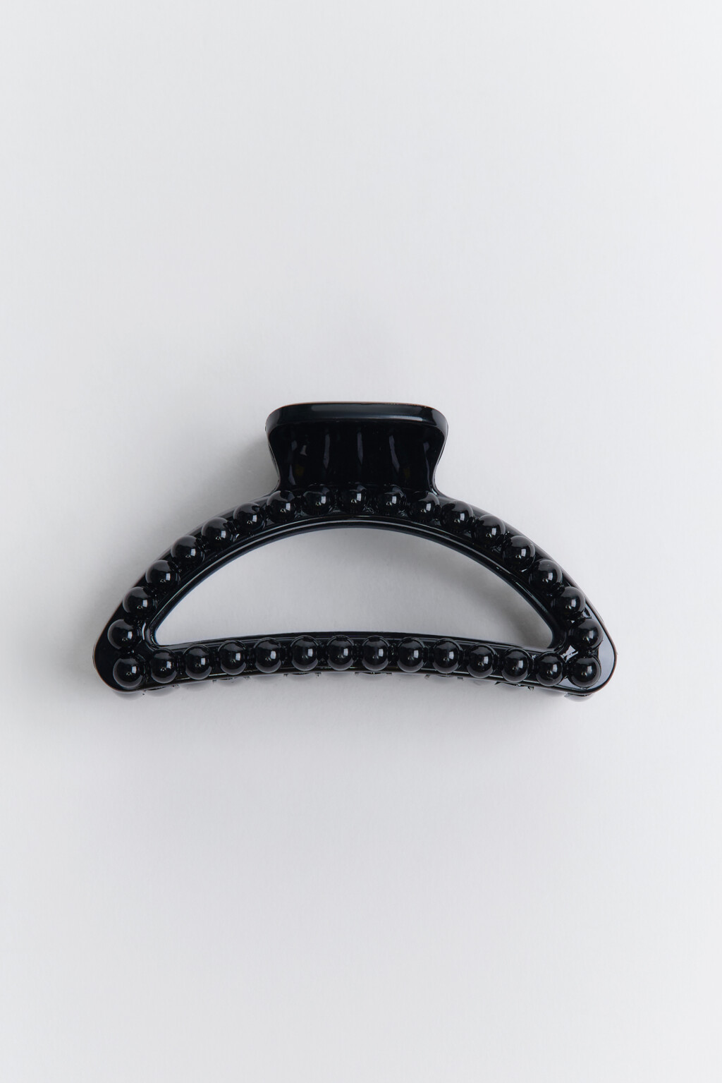 Заколка-краб с жемчужными бусинами - цвет черный - 1