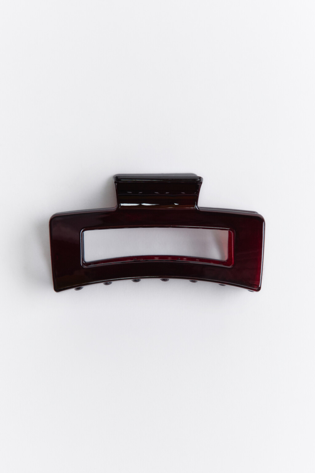 Заколка-краб прямоугольная - цвет бордовый - 1