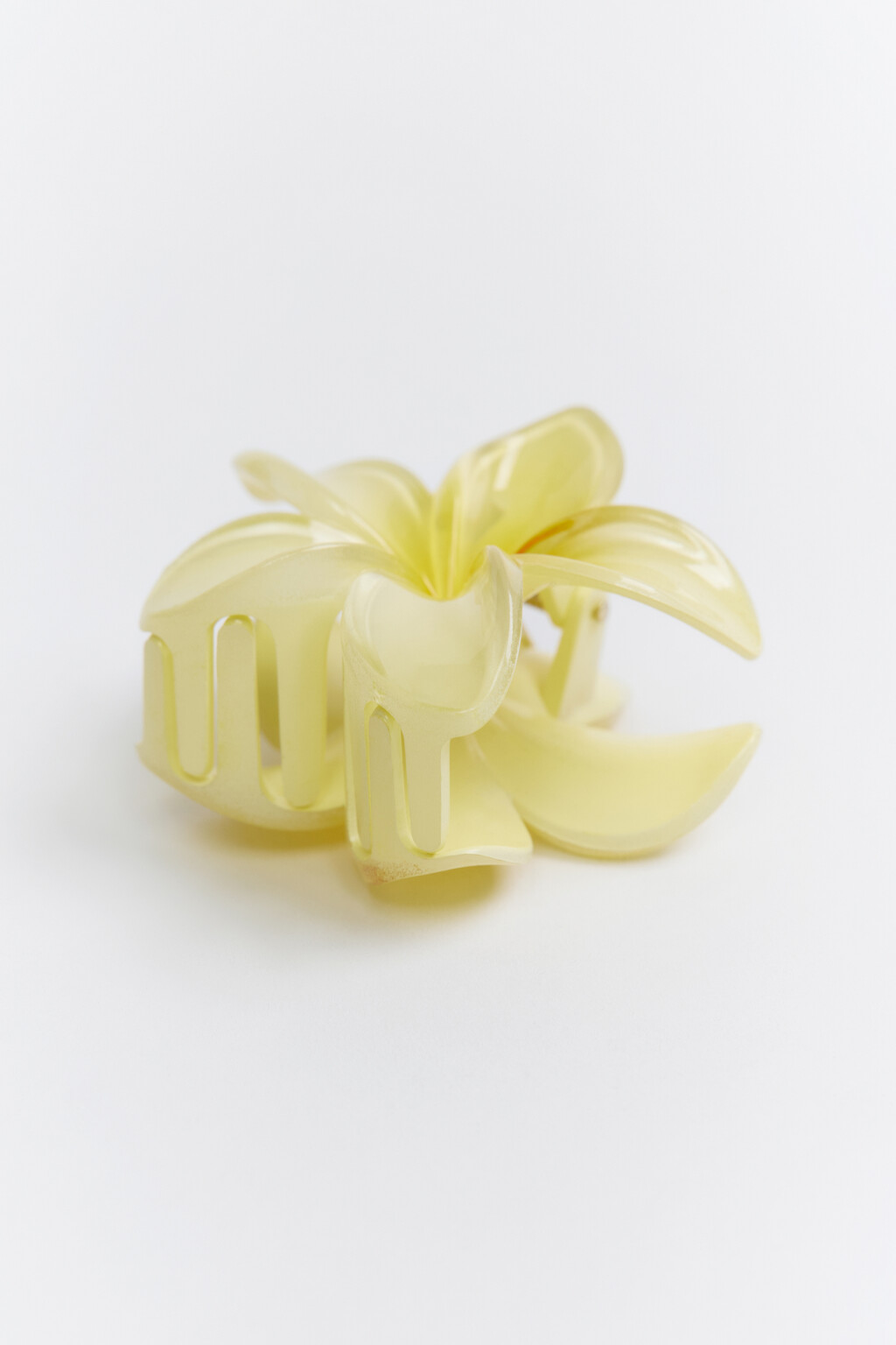 Заколка-краб в виде цветка - цвет белый - 5