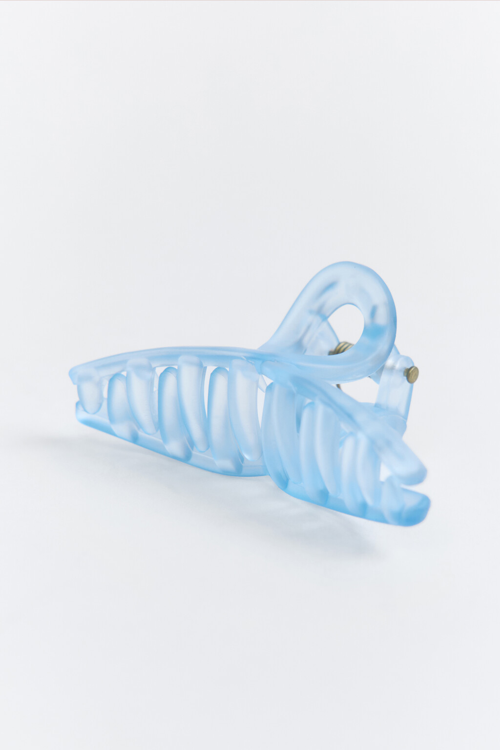 Заколка-краб для волос матовая - цвет голубой - 2