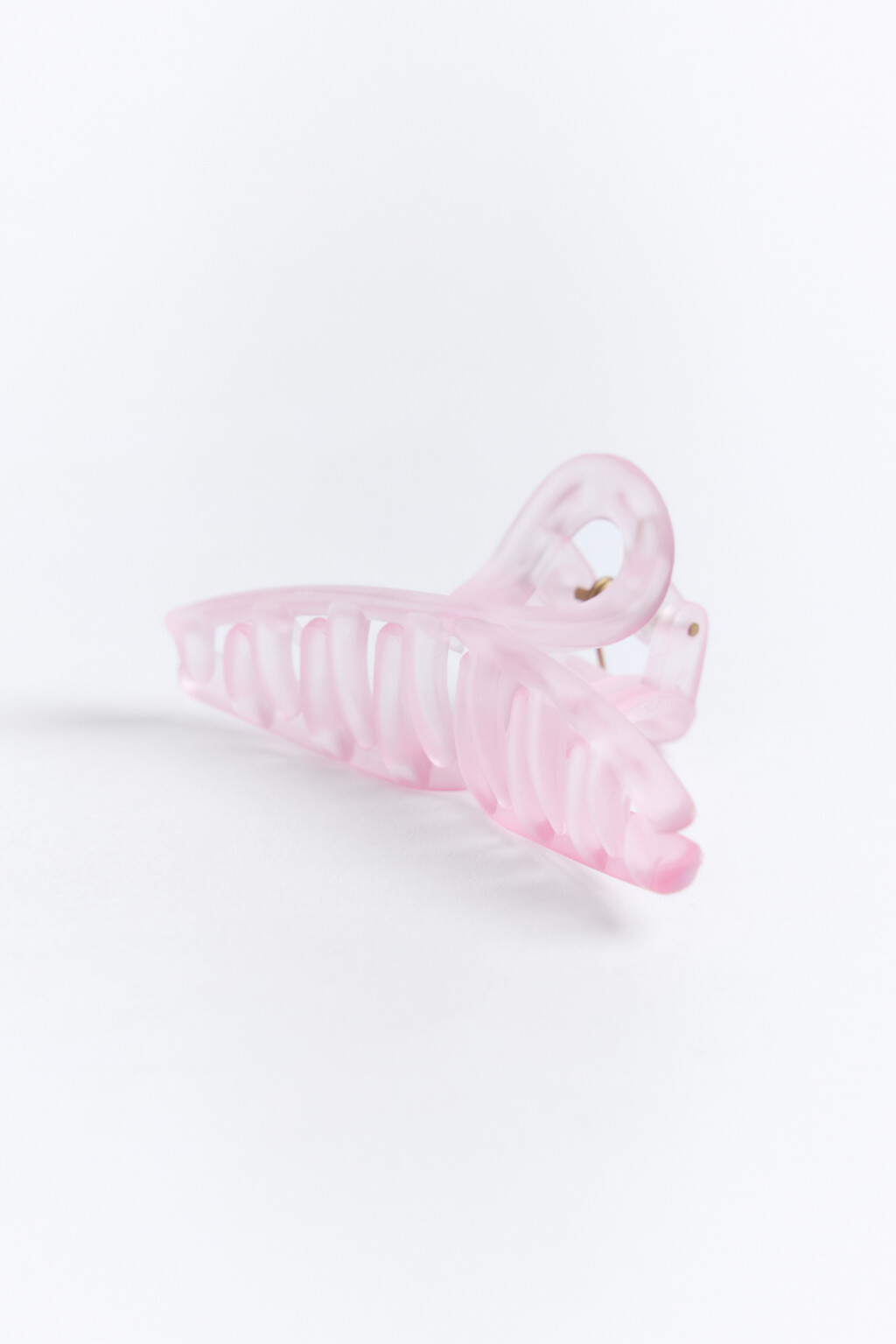 Заколка-краб для волос матовая - цвет розовый - 2