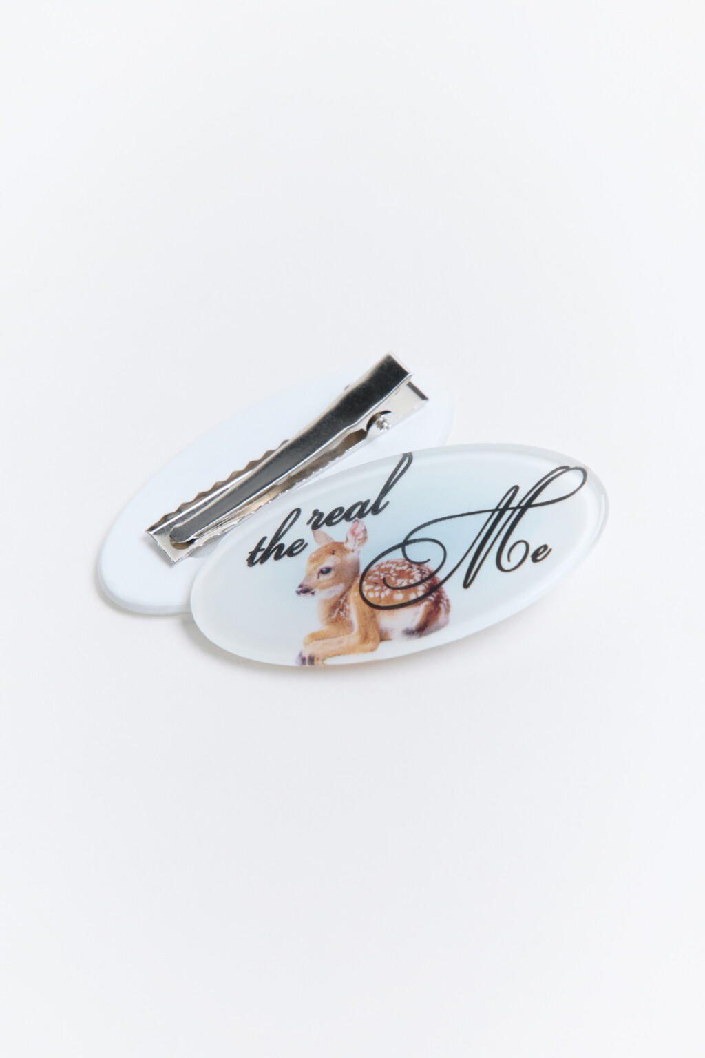 Набор заколок-зажимов с рисунком (2 штуки) - цвет белый - 2