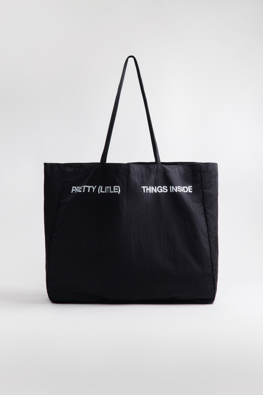 Сумка-шопер текстильная с принтом - цвет черный - 5