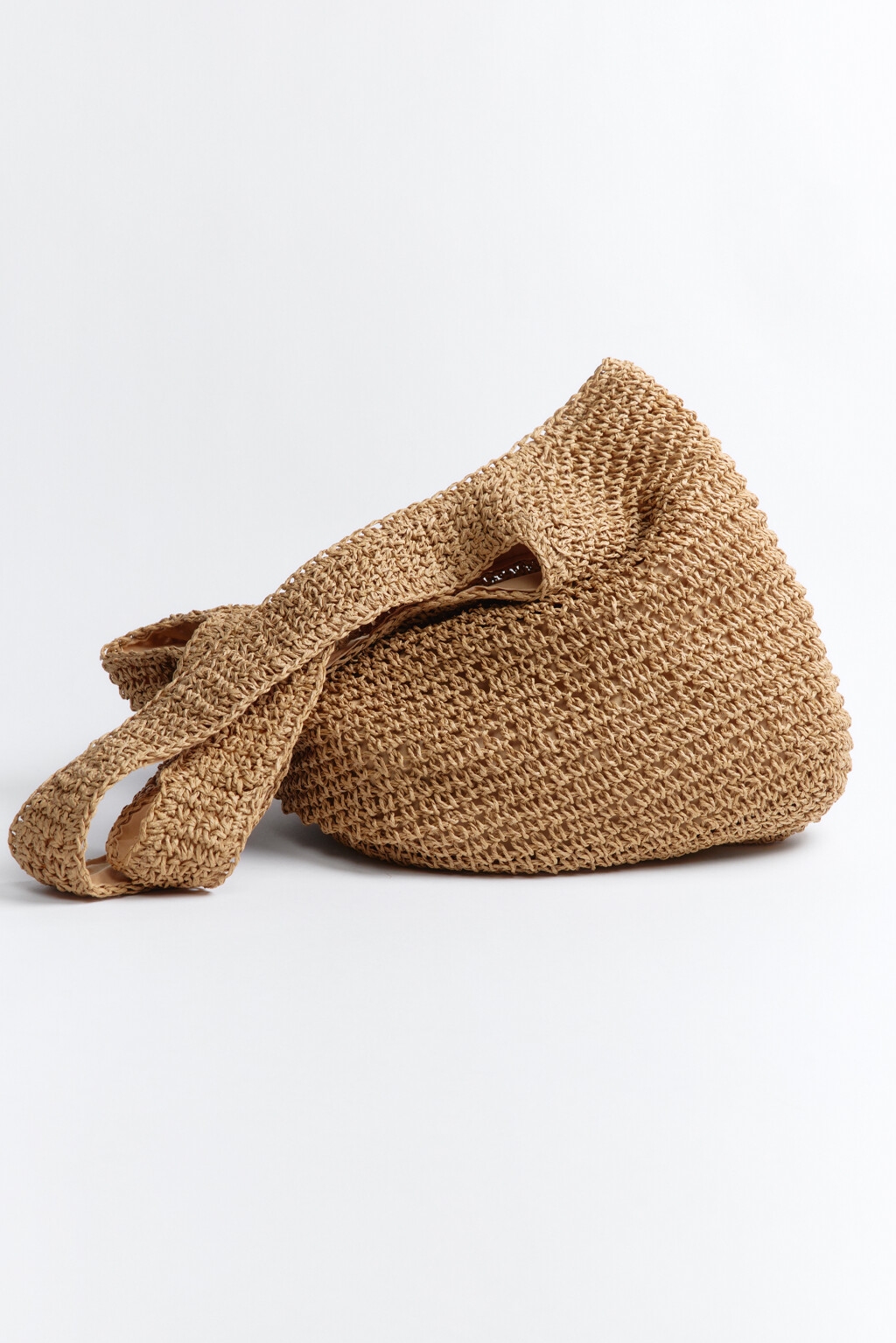 Сумка плетеная с ручками на плечо - цвет бежевый - 5