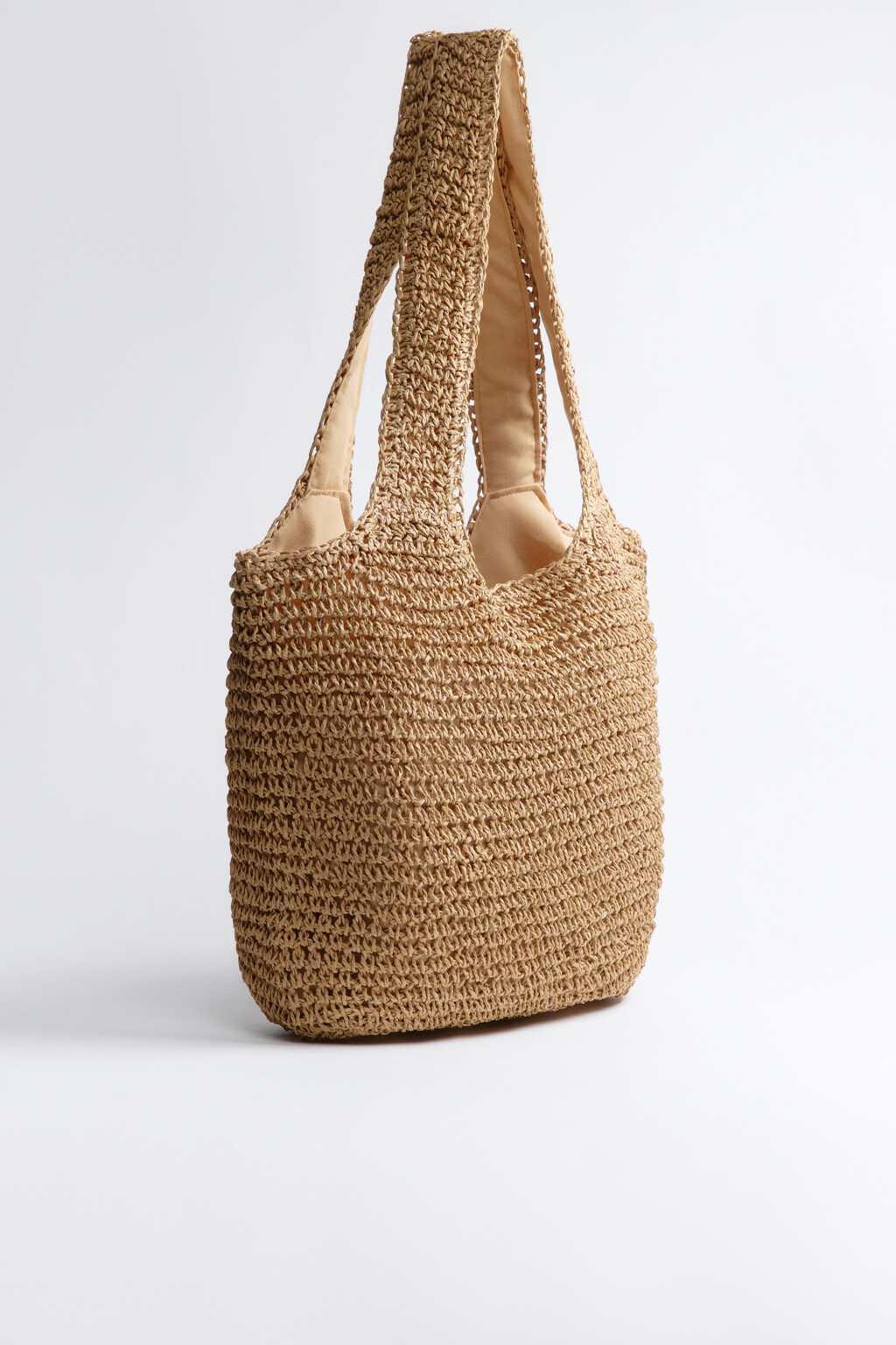 Сумка плетеная с ручками на плечо - цвет бежевый - 6